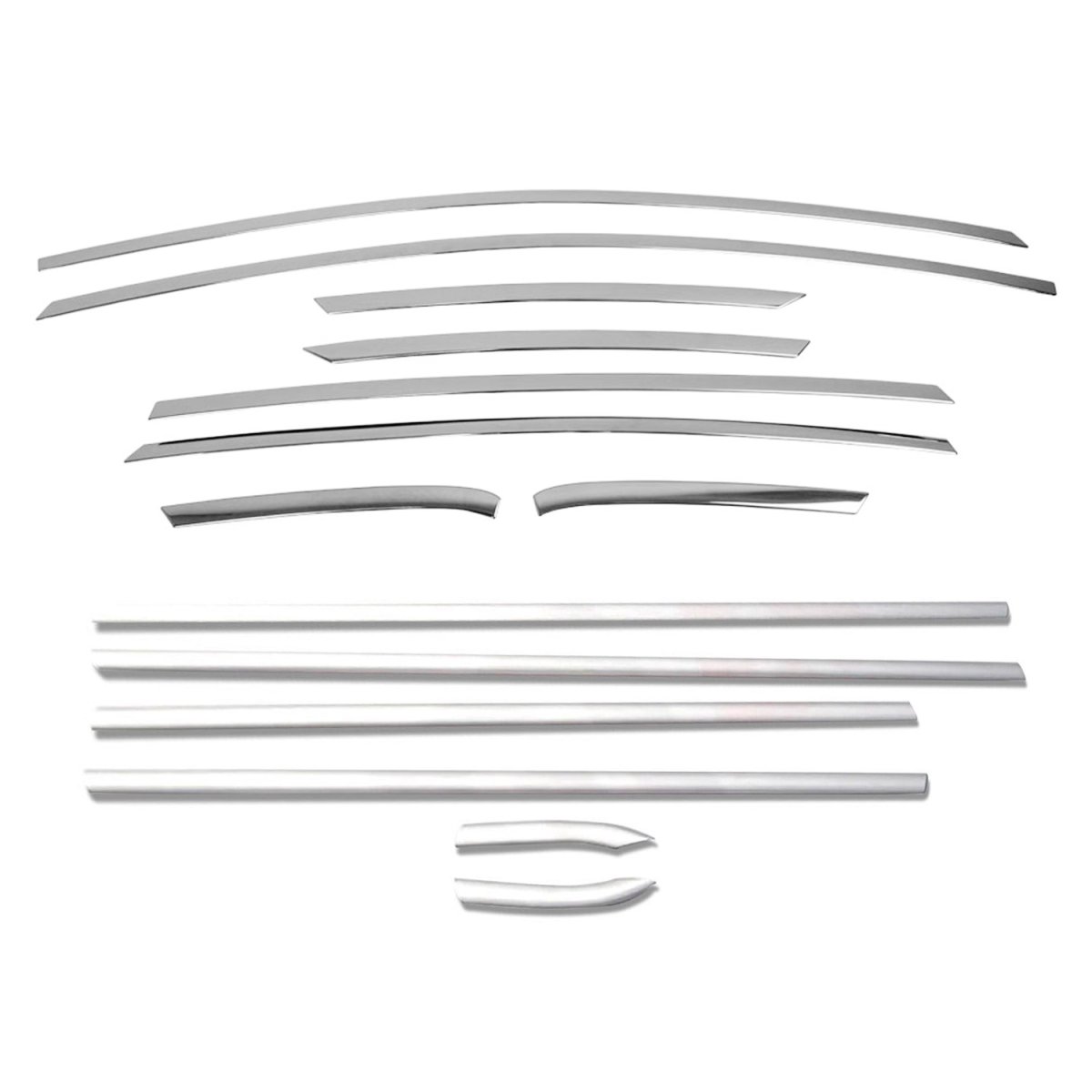 Ford Fiesta Window Trim Set - Omac - Stainless Steel - Silver - '11-'19 Ford Fiesta Window Trim Set - Omac - Stainless Steel - Silver - '11-'19